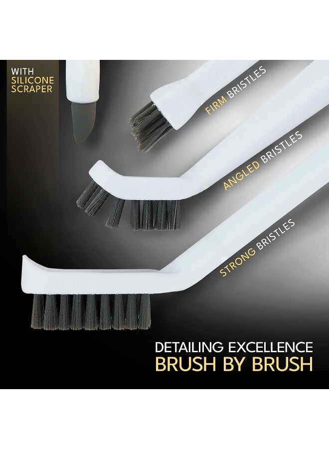 The Crown Choice Grout Cleaning Brushes Set (3 Pack) – Deep Cleaner Small Multi-Purpose Scrub Brush Set with Stiff Nylon Bristles to Clean Corners, Spaces, Tile, Shower, Window, Door Track, Floors - Image 2